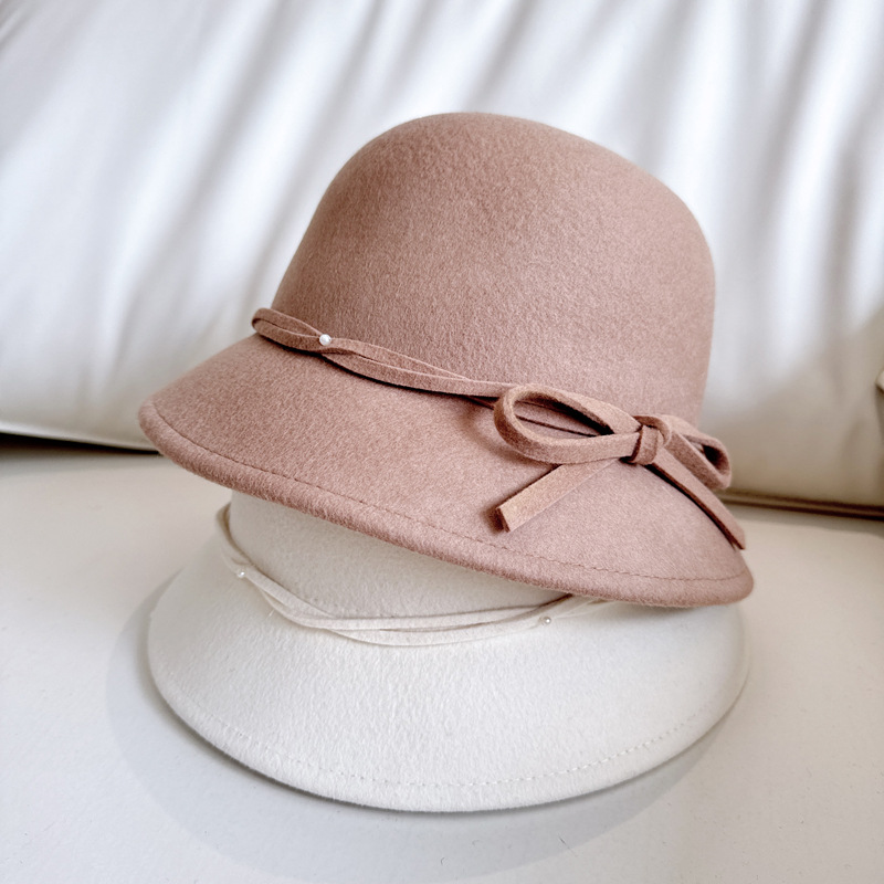 Sombrero de pescador de perla satinado francés, sombrero de lana australiana, sombrero de invierno, sombrero de fieltro de viento de oro, sombrero de marea