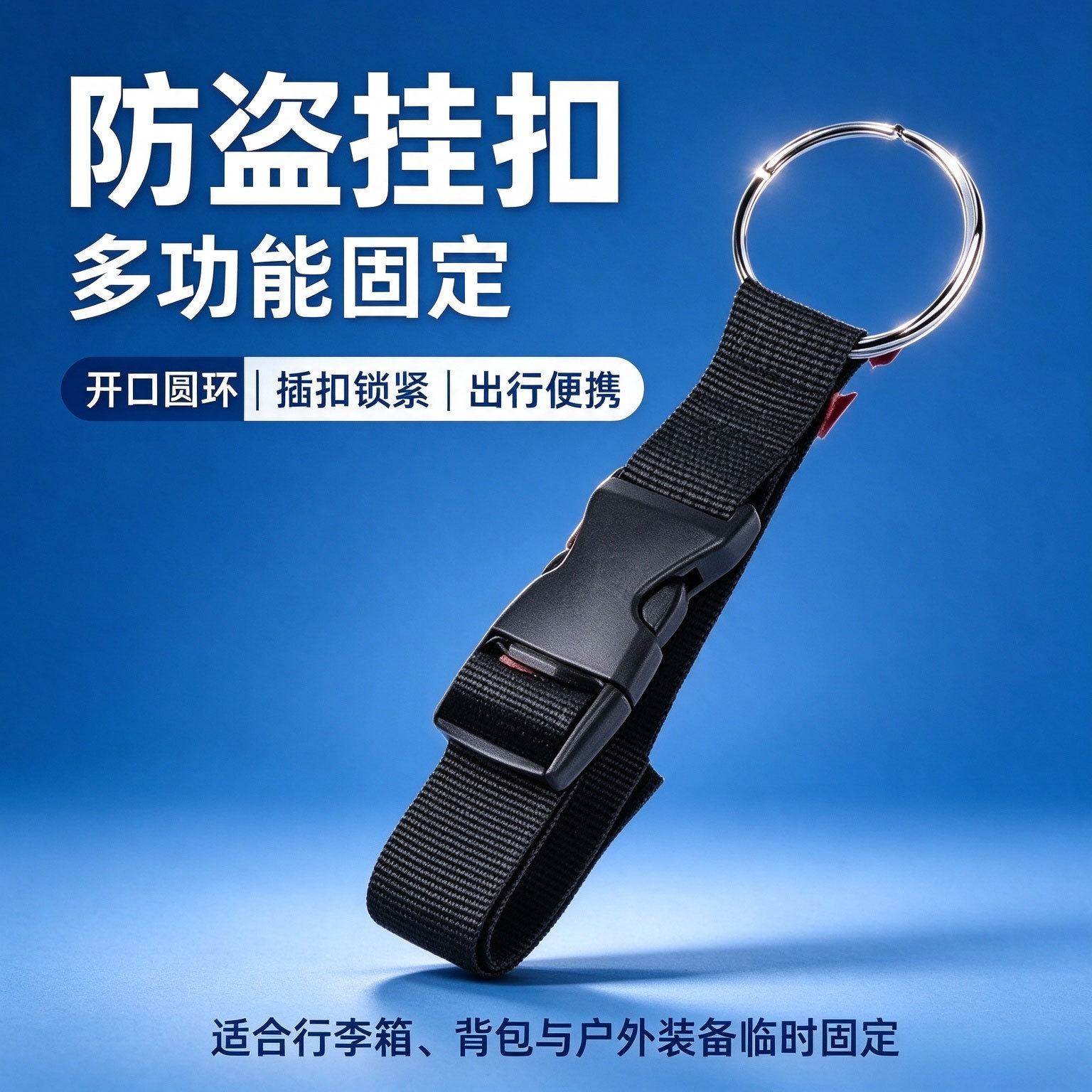 Customized Travel Suitcase with Portable Travel Strap, Luggage Bag with Anti-Theft Buckle, Multifunctional Fixed Adjustable Strap