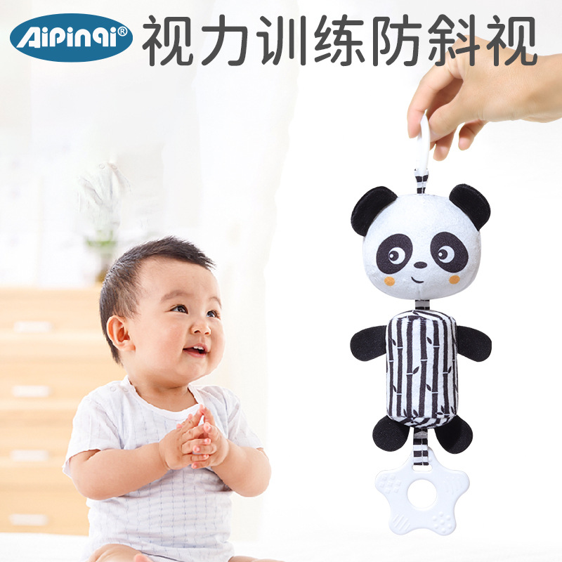 Juguetes para bebés Aipinqi campanas de viento en blanco y negro 0 - 3 años de edad bebé colgante visual peluche colgante cochecito en stock