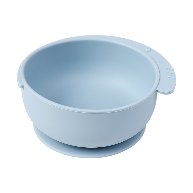 밝은 회색 파란색 실리콘 코끼리 흡입 컵 그릇