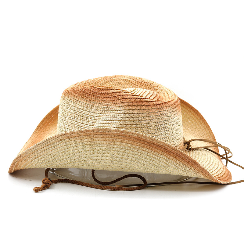 Unisex Retro Solid Color Big Eaves Straw Hat display picture 4