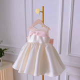 Розовое милое детское демисезонное платье, наряд маленькой принцессы, А-силуэт