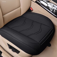 フルレザーカーシートクッション 3 点セットシングルピース四季ユニバーサルカーシートクッション通気性穴あきレザーサマーシートクッション