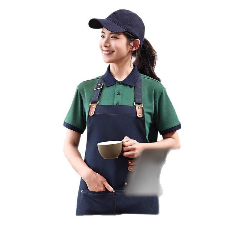 餐饮餐厅服务员工作服短袖t恤奶茶烘焙火锅烧烤店超市工装polo衫|undefined