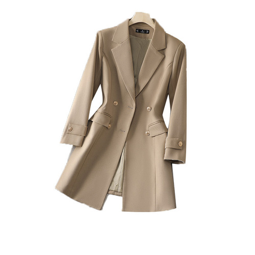 Busalong new women's coat Korean professional medium and long suit collar windbreaker outer overalls 8620