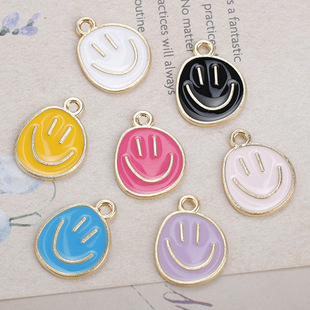 DIY Korean Style Oil Dripping Alloy Pendant Earrings Accessories Pendant Earrings Smiley Face Necklace Key Chain Bracelet Small Size