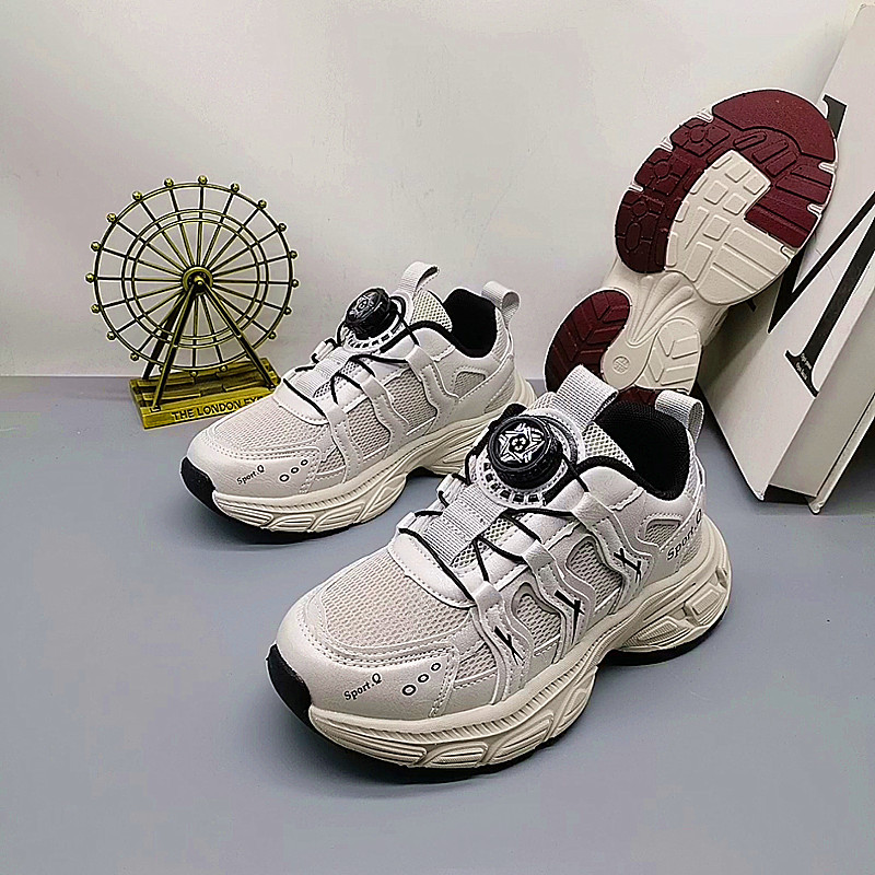 Calzado Deportivo 32-37, 2026, de Cuero Transpirable, Estilo Primavera-Verano, con Cierre de Dial, para Niños y Niñas