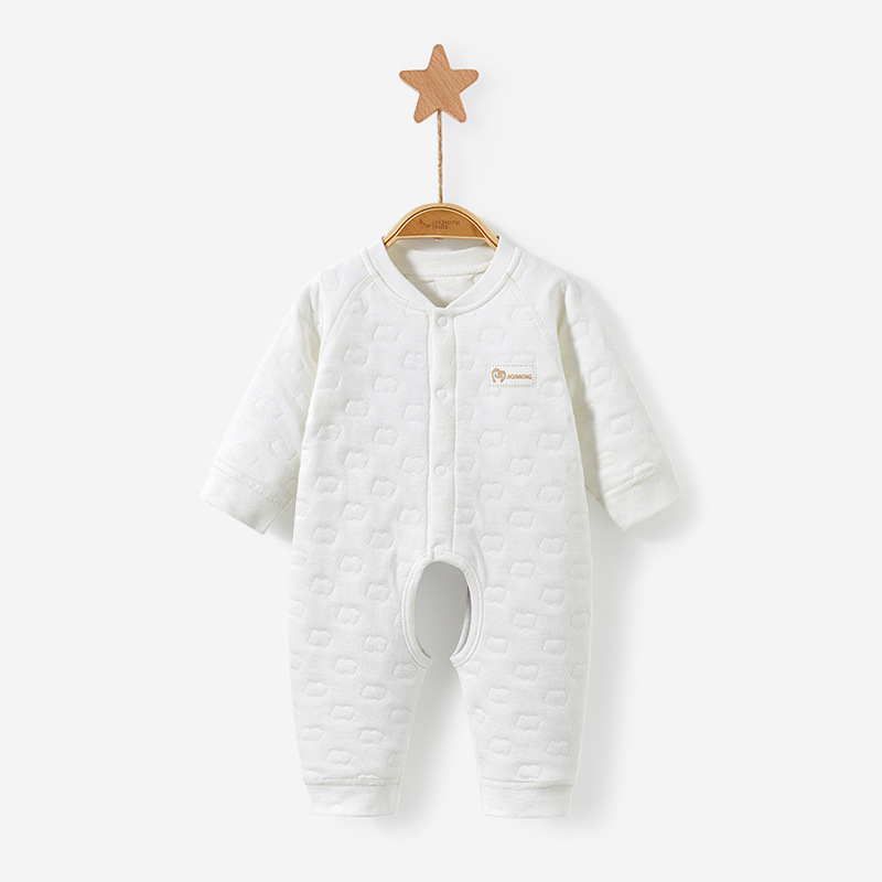 Ropa de bebé recién nacido, primavera, otoño e invierno, hombres y mujeres, algodón puro, monos cálidos, mameluco, entrepierna abierta acolchada, ropa de otoño para bebés