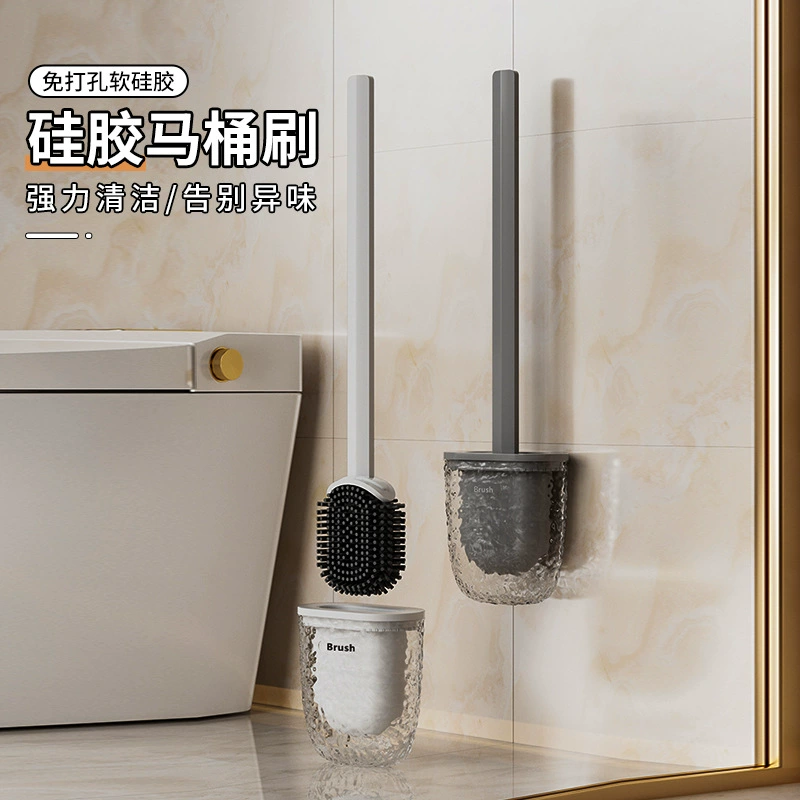 Силиконовый ершик для унитаза бытовой без мертвого угла 2023 новый настенный ершик для унитаза артефакт