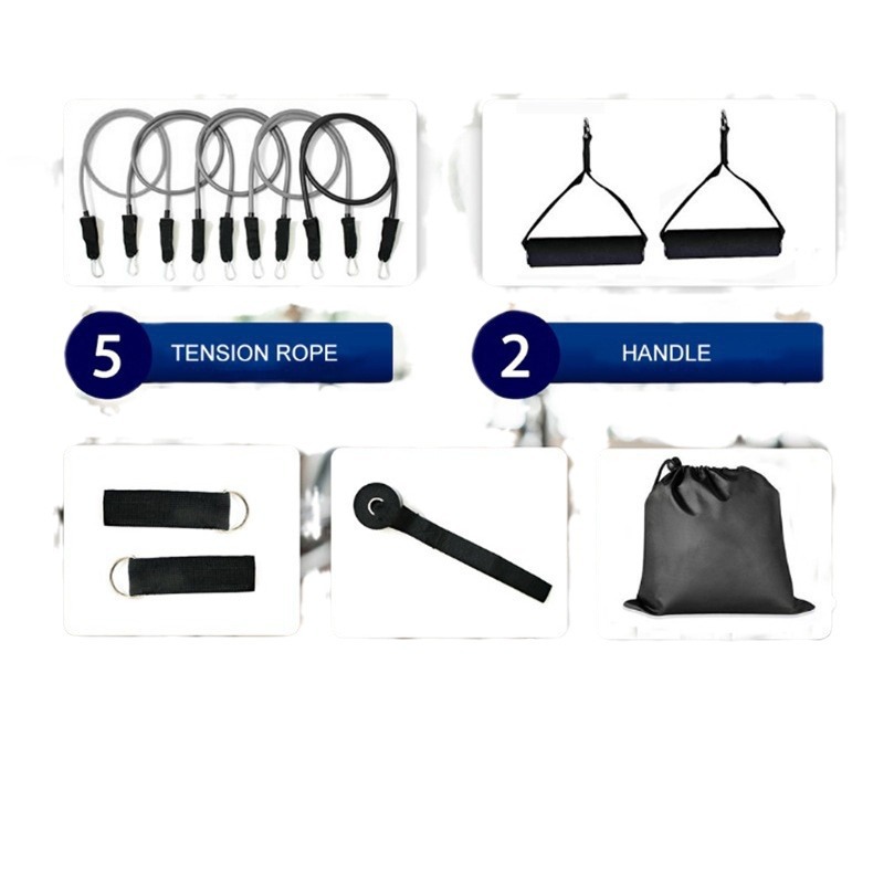 TPE11 conjunto de tensión de la cuerda banda de tensión de la cuerda elástica dispositivo de tensión de la aptitud 100 libras 150 libras traje banda de resistencia