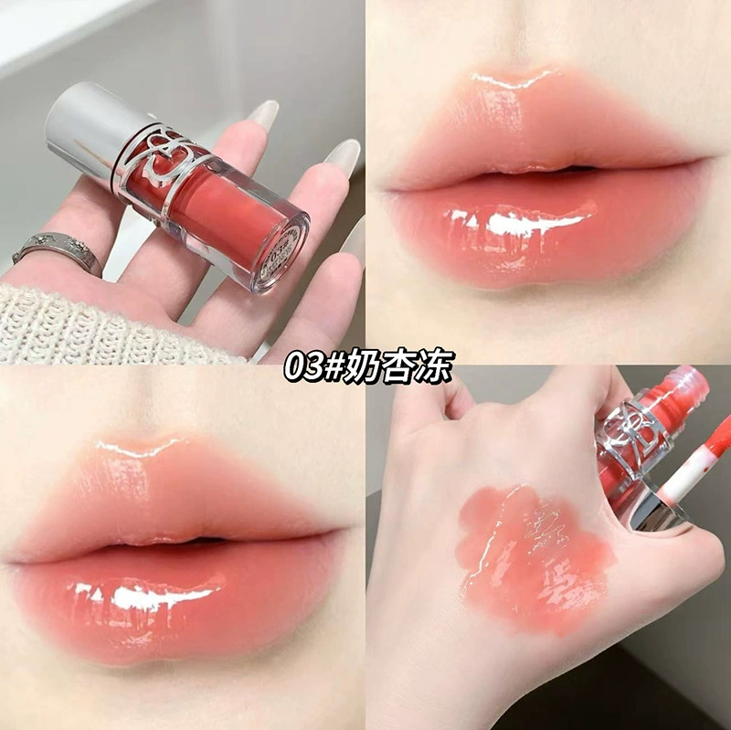 Lip Gloss Balm, Shiny Mirror Effect with Little Bear Cap, Intense Hydration, 2g