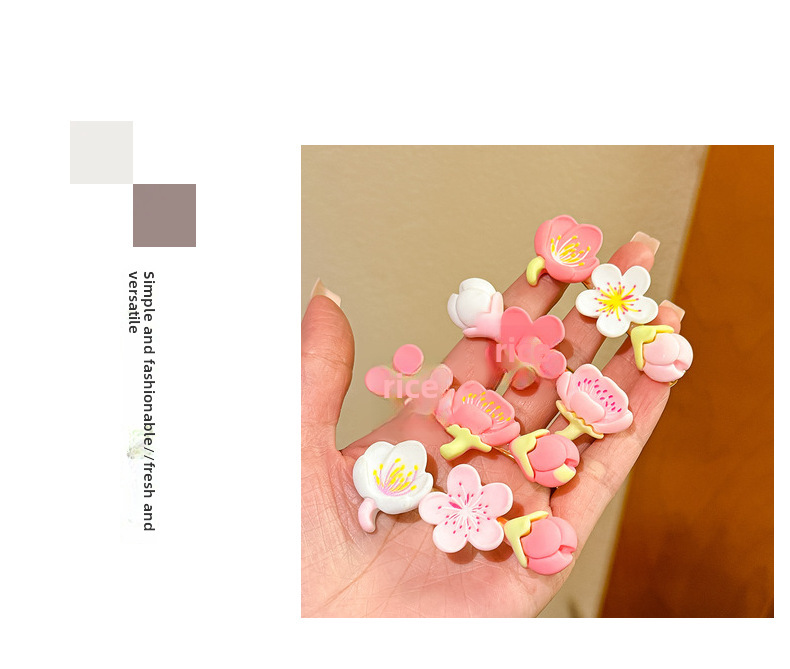 Fermaglio capelli fiore ciliegio rosa accessorio dolce_voghion.com