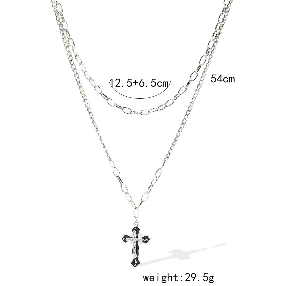 Simple Style Cross Heart Shape Wings Alloy Plating Necklace