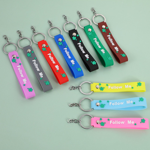 Creative cartoon leather rope keychain PVC with keychain soft plastic doll accessories luggage mobile phone case decorative pendant