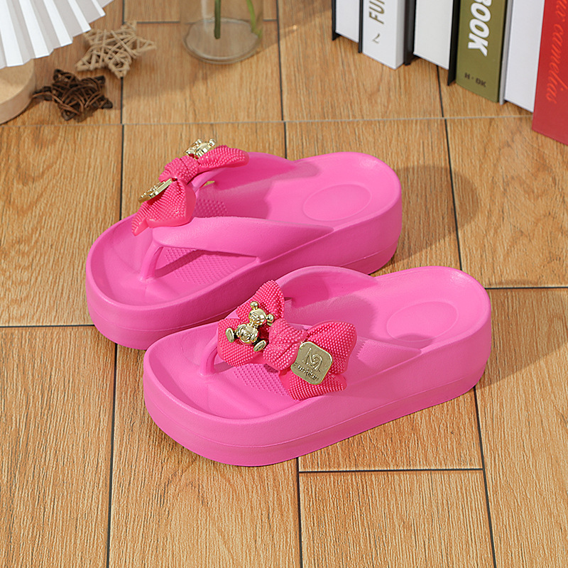 Nueva transfronteriza flip-flop EVA moda slip-on desgaste al aire libre moda flip-flop zapatillas de playa tacones altos entrega de una sola pieza