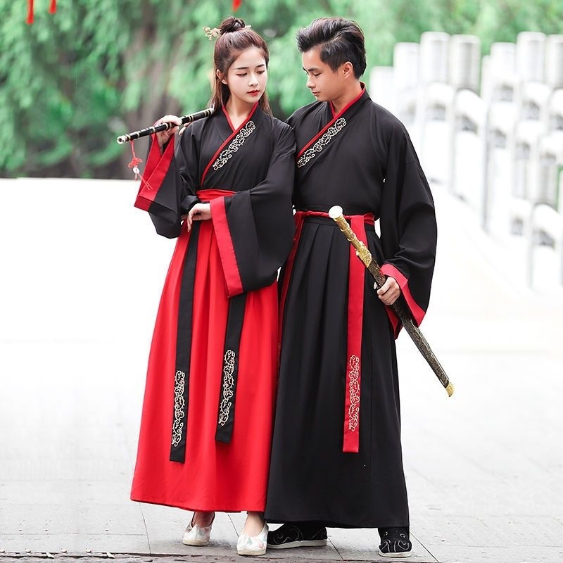 Warm Maple Leaf Wei-Jin Style Hanfu for Men, Ancient Style, Ethereal Chinese Style, Domineering Knight-Errant, Young Master Student Uniform