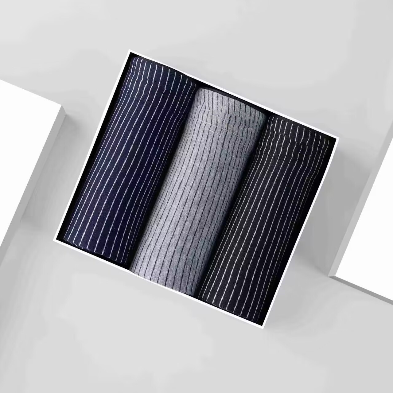 Men's Pure Cotton Antibacterial Seamless Boxer Briefs plus Size Thick Striped Printed Underwear Sleepwear_voghion.com