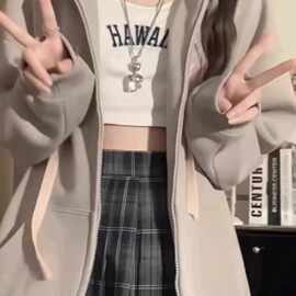 猫咪耳朵连帽开衫卫衣女秋冬小众设计感2024宽松日系复古外套