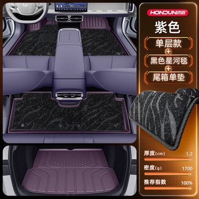 Car Main and Passenger Interior – Modelə uyğun ayaqaltı - package-model-purple-black-galaxy-blanket-tail-box-single-pad