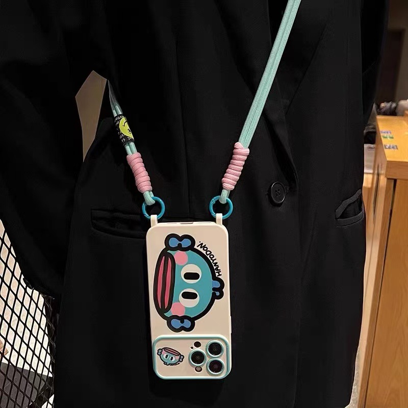 Pez lindo feo de dibujos animados para iphone15 diagonal 16ProMax bolsa de pescado 13 Apple 14 funda para teléfono móvil 15PM nuevo