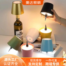 ✅跨境led创意酒头灯嵌入式清吧餐厅充电三色调光装饰酒瓶台灯