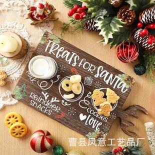 Solid Wood Elk Tray Christmas Cookie Tray Wooden Cartoon Antlers Fruit Children's Tableware Dinner Plate