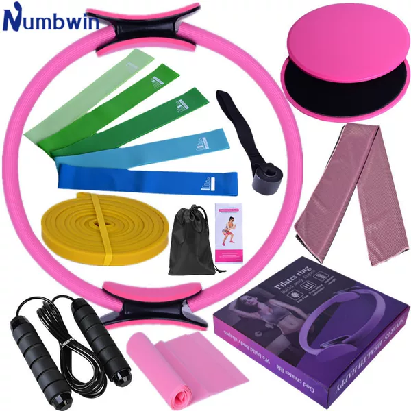 LaTeX yoga elastic band 10 or 5-piece set fitness ice towel sliding plate Tension band 3 m skipping rope Pilates ring
