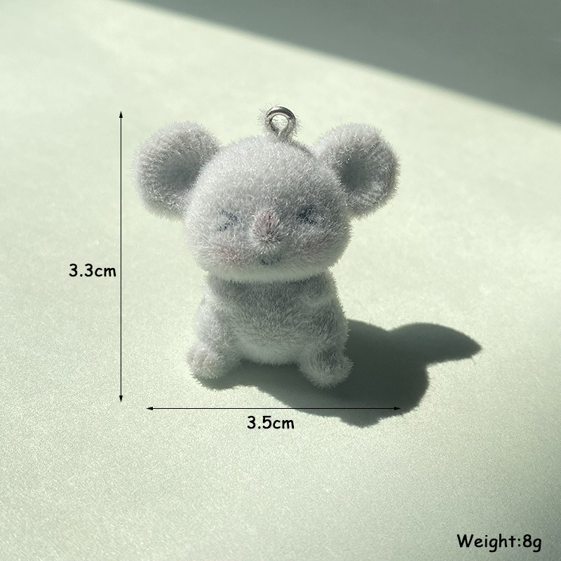 3.1*3.4cm, 3.3*3.5cm Jewelry Making Size 10 PCS/Package 3.1*3.4cm 3.3*3.5cm Resin Flocking Koala Pendant