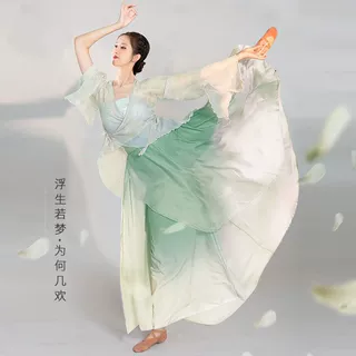 古典舞服装古风阔腿裤汉元素古典舞纱衣一整套艺考仙飘逸表演