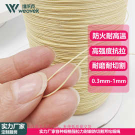 厂家订做0.4mm编织细绳 低延伸率抗拉高精密编织芳纶绳