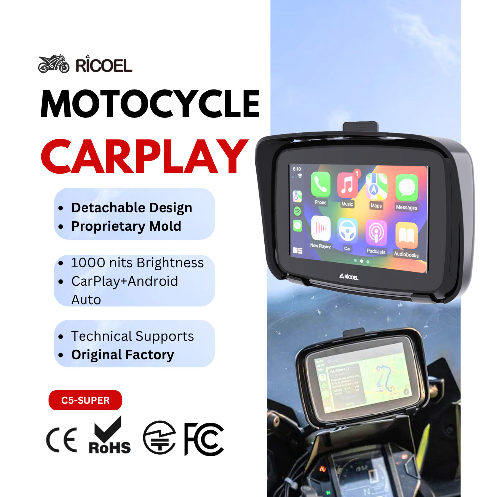 Cross-Border In-Stock Products 5inch Motorcycle Gps Navigator Wireless Carplay/Android Auto Car Bluetooth Interconnection