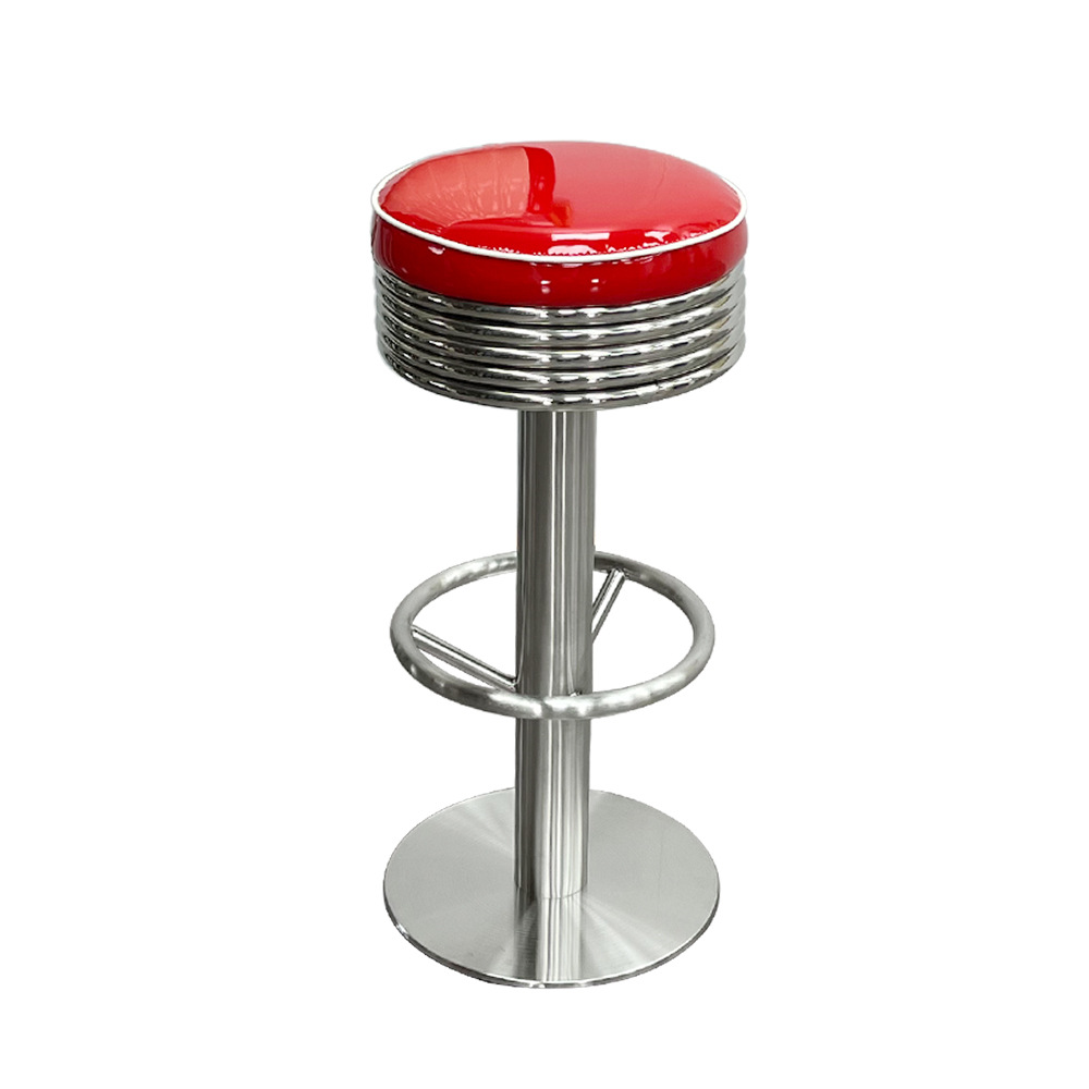 American stainless steel bar chair | factory wholesale Shenzhen hotel burger bar soft bag bar stool | fried chicken bar stool