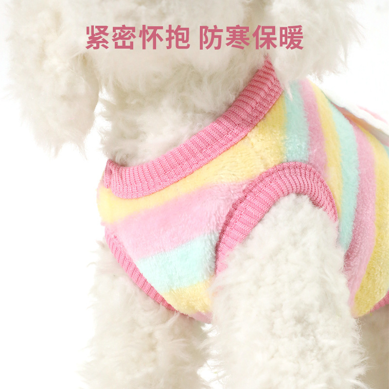 Nueva ropa de mascotas de flanela de dibujos animados animales casuales chaleco de perro pequeño perro de invierno ropa cálida y gruesa