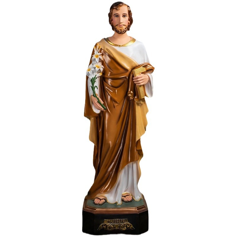 160cm San José adornos de estatuas de vidrio FRP decoración de la iglesia doméstica