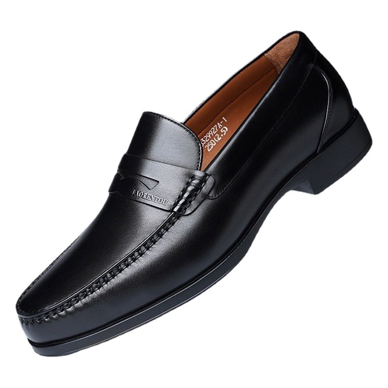 Осенние деловые мужские туфли в британском стиле с верхним слоем из воловьей кожи для пожилых мужчин, повседневные лоферы 329927.
