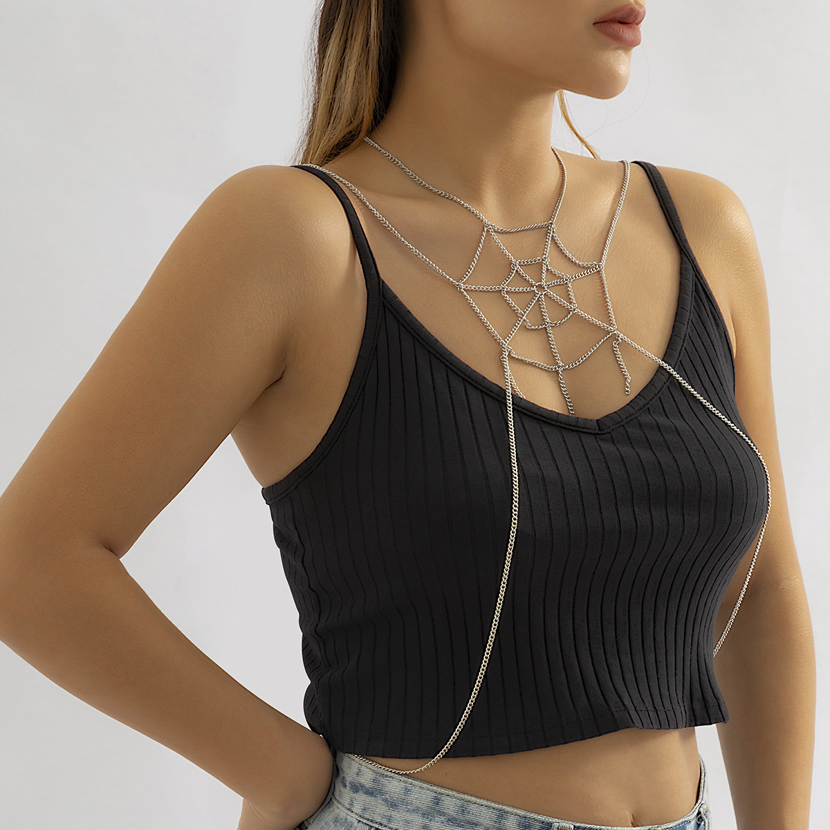 Fashion Spider Web Metal Plating Body Chain