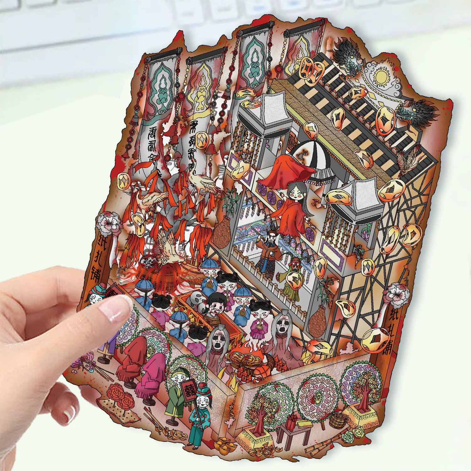 Картонная маленькая наклейка, шалаш, 3D, антистресс, DIY, планировщик