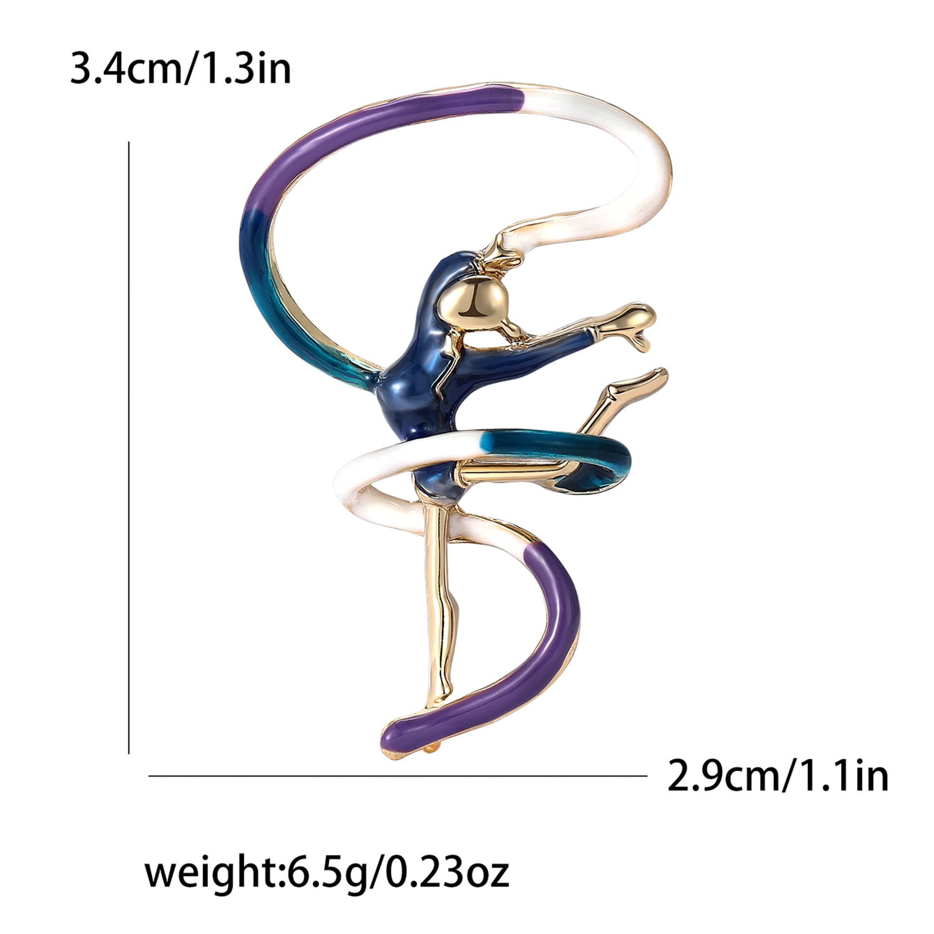 New Style Personalized Fashion Alloy Enamel Gymnastics Girl's Brooch Creative All-match Women's Clothing Corsage Jewelry Pin