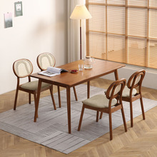 德纳斯全实木餐桌简约橡木餐桌椅组合北欧原木小户型长方形饭桌子