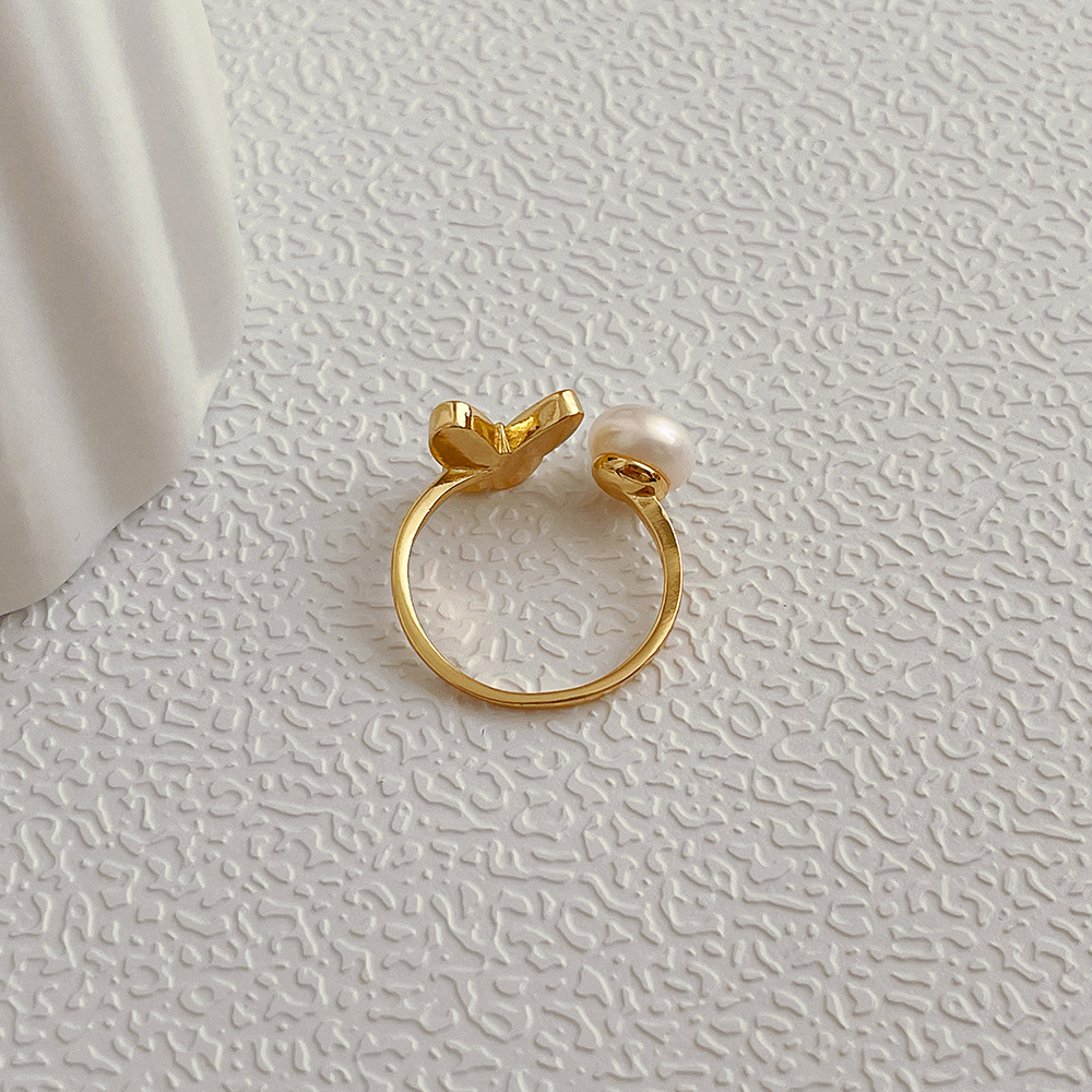 Simple Style Butterfly Copper Plating Rings 1 Piece