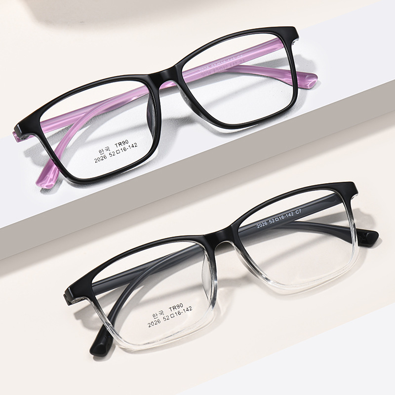 Anti-blue light anti-radiation glasses frame TR90 box myopia glasses frame men's adjustable power flat black frame discoloration women Anti-blue light anti-radiation glasses frame TR90 box myopia glasses frame men's adjustable power flat black frame discoloration women