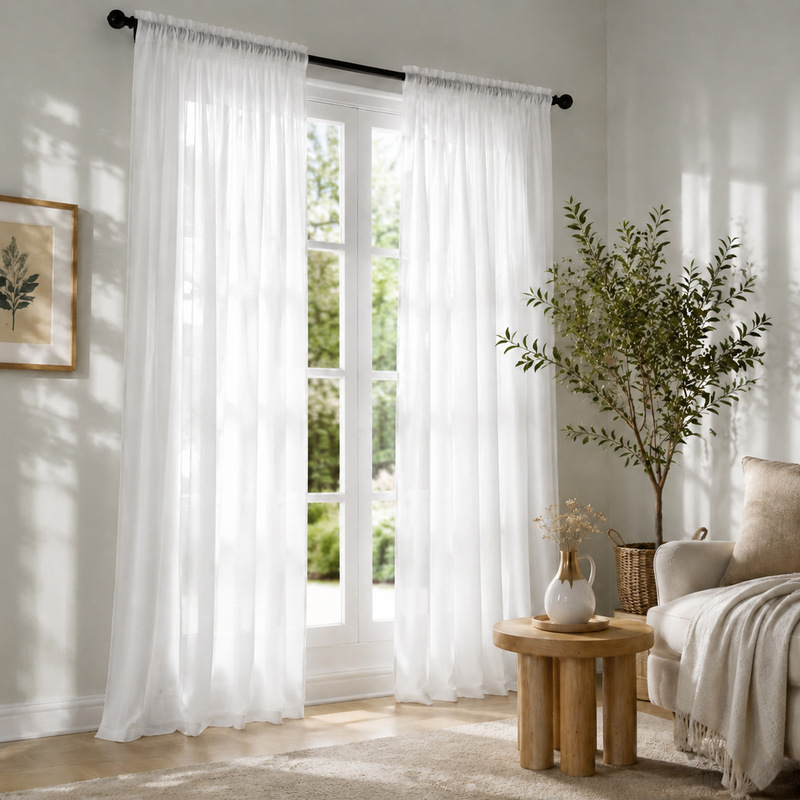 Cross-Border Curtain Amazon White Sheer Curtain Light-Transmitting but Not See-Through Temu Blackout Curtain Finished Product Foreign Trade Wholesale Cross-Border Curtain Amazon White Sheer Curtain Light-Transmitting but Not See-Through Temu Blackout Curtain Finished Product Foreign Trade Wholesale