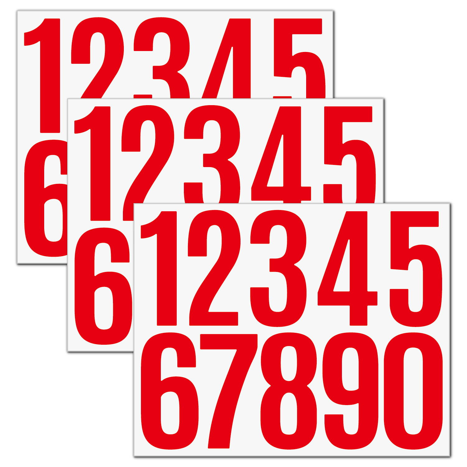 3 inch number 0-9 [red] 3 sheets/set P164