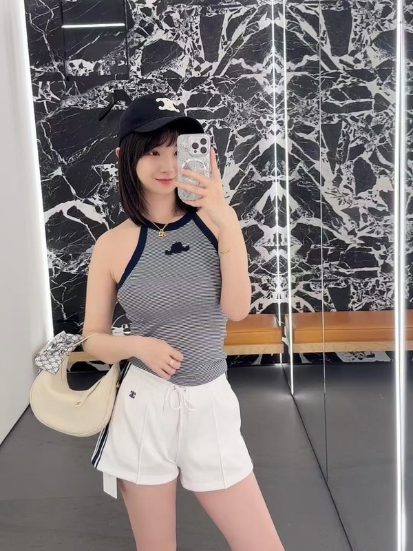 深セン南友ハイエンド婦人服 25 新しい CE 凱旋門ストライプカラーブロックベストスリム女性アメリカンスタイル|undefined