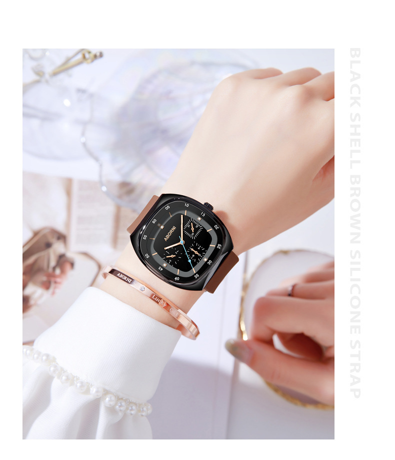 Damklocka quartz silikonarmband vattentät trendig armbandsur_voghion.com