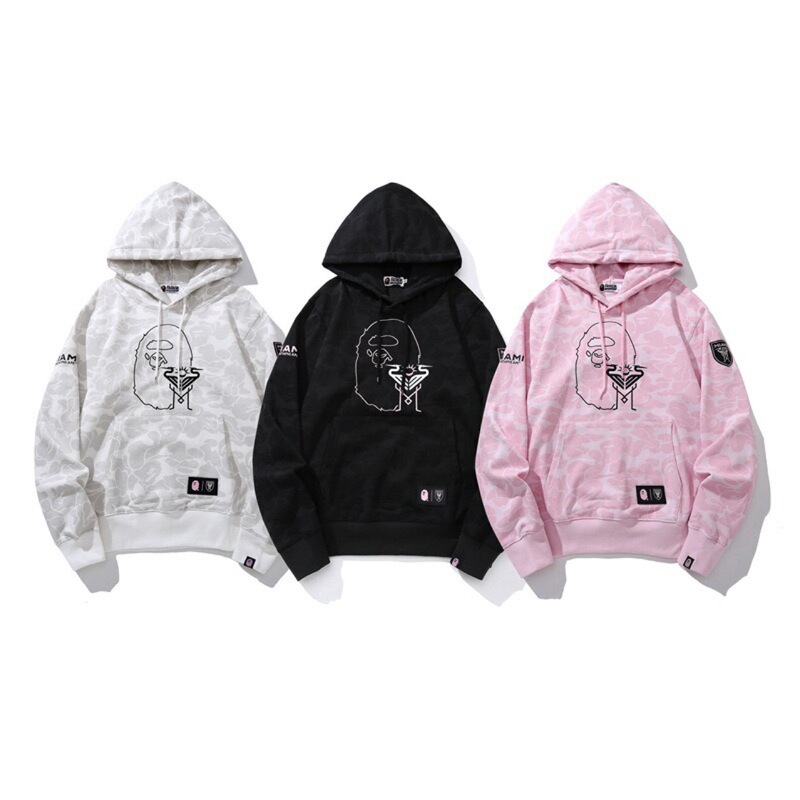 Cross-Border Export New Bape Shark Luminous Spot Camouflage Zipper Double Hooded Sweatshirt Hooded Pants Jacket Suit