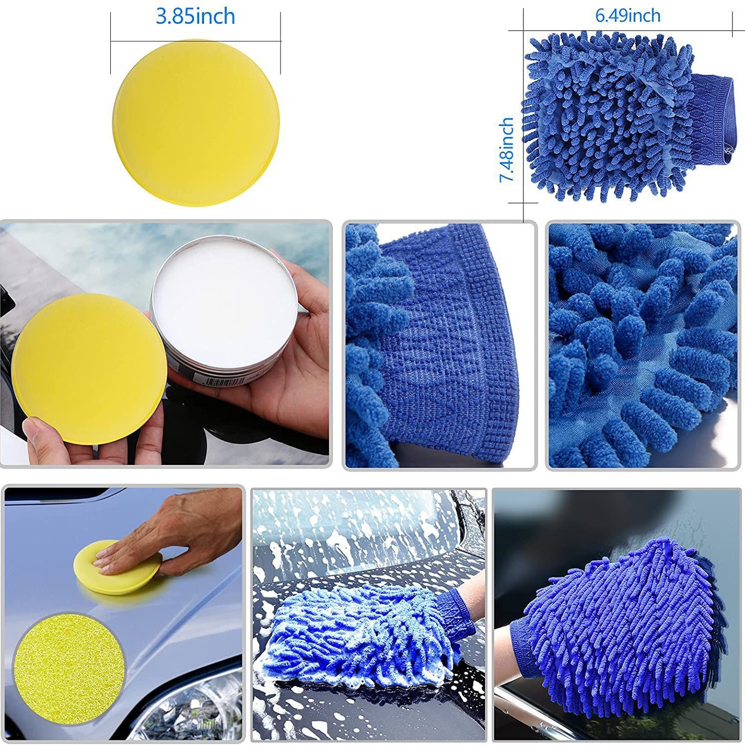 Kit de cepillo de limpieza de coche de 16 piezas traje de cepillo de belleza de coche cubo de rueda cepillo de limpieza herramientas de Interior de coche