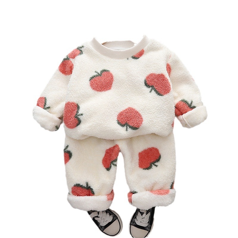 Conjunto de pijama de franela de otoño e invierno para niñas
