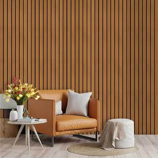 Cross-Border Imitation Grille Wallpaper Background Wall Decoration Wood Stripes 3D Stereo Self-Adhesive Wallpaper Waterproof Thickeneded Wall Sticker Customization