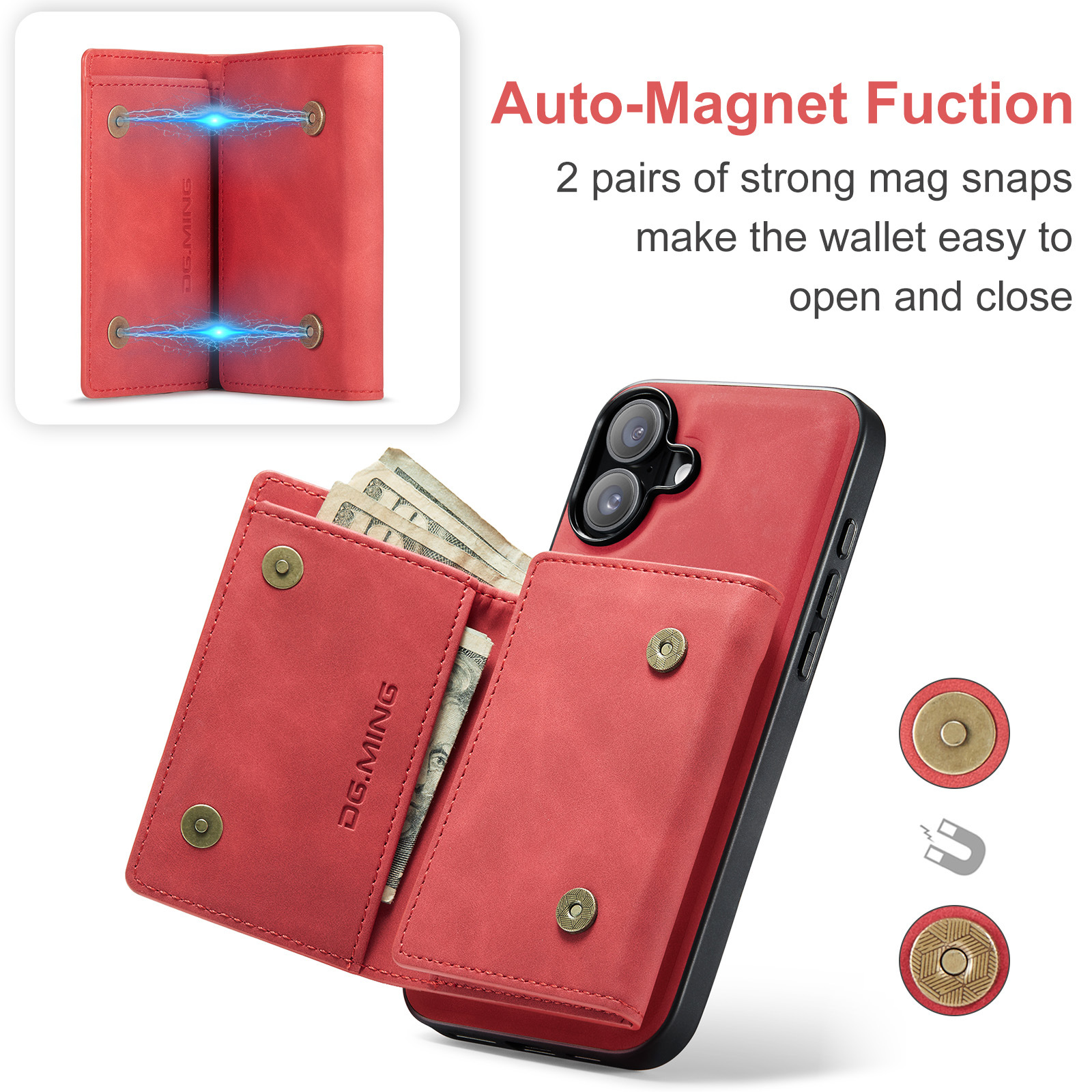 M1 per iPhone11 custodia protettiva magnetica con portafoglio per 11 Pro Max custodia magnetica con portafoglio diviso per telefono_voghion.com